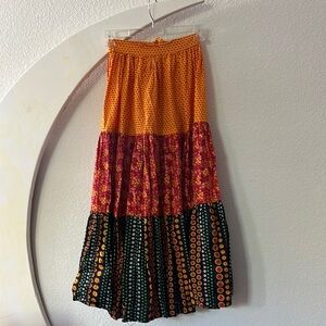 Vintage patchwork Bohemian Maxi Skirt size small